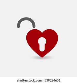 heart lock icon on white background