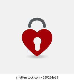 heart lock icon on white background