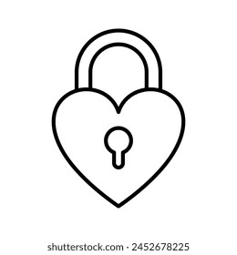 Heart lock icon. Padlock in form of heart with keyhole. Vector illustration