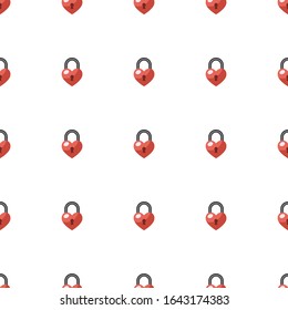 heart lock icon pattern seamless isolated on white background. Editable flat heart lock icon. heart lock icon pattern for web and mobile.