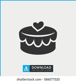 heart lock icon. Simple filled heart lock icon. On white background.