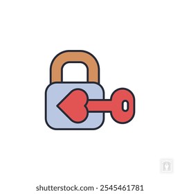Heart lock icon. Heart lock Symbol sign for mobile concept and web design. Vector icon, Logo illustration, Vector graphics