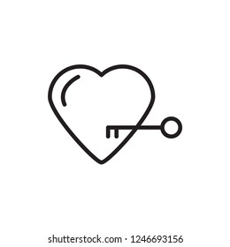 heart lock icon vector design