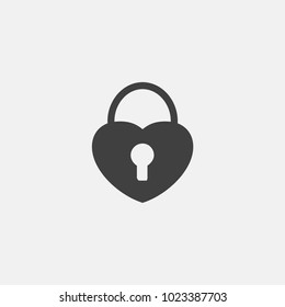 heart lock icon vector illustration. security icon vector