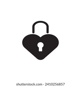 heart lock icon vector ilustration logo design