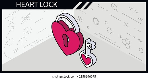 Icono de diseño isométrico de bloqueo cardíaco. Ilustración web de vectores. 3.ª colorida concepción