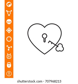 Heart lock with key