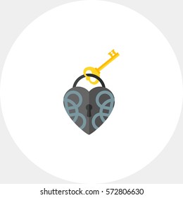 Heart Lock with Key Icon