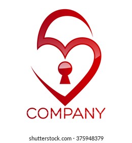 heart with lock logo