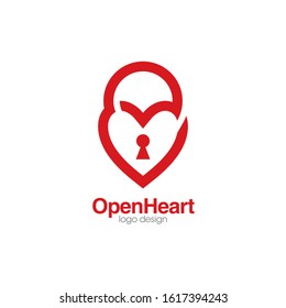 Heart Lock Logo and Icon Vector Template