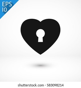 heart, lock love icon. One of set web icons