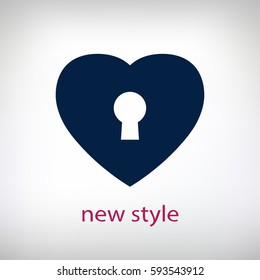 heart, lock love icon. One of set web icons