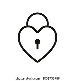 heart lock, padlock. simple silhouette