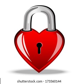 heart as a lock, postal to the day of saint Valentine, vector illustration