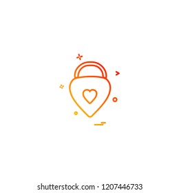 heart lock safe keyhole icon vector design
