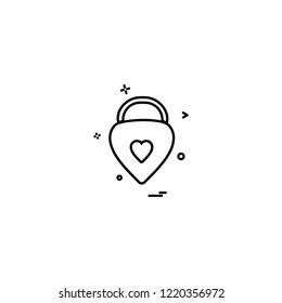 heart lock safe keyhole icon vector design