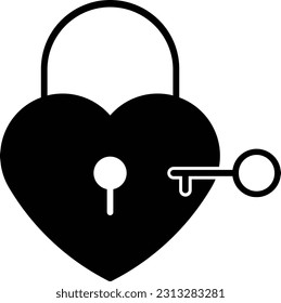 heart lock safety key unlock Glyph