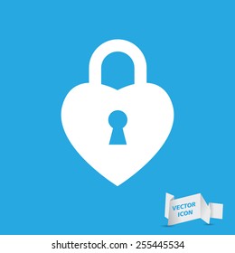 heart lock shape icon vector illustration