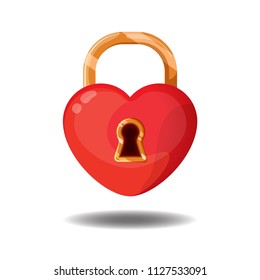 Heart lock, simple illustration in vector