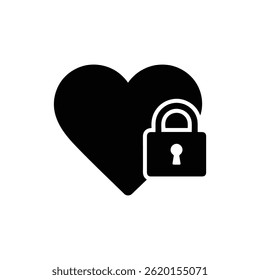 Heart with Lock Symbol Representing Secure and Ethical Practices