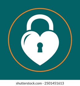 Heart lock trendy icon competent abstract beautiful vector illustration colorful artwork design.eps
