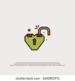 heart lock, valentine's day icon, colored icon