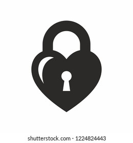 Heart lock vector icon