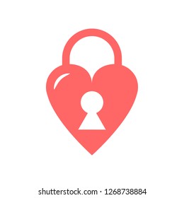 Heart Lock vector icon.
