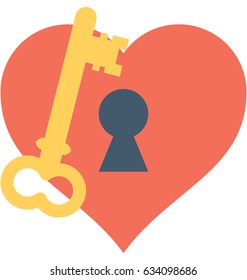 Heart Lock Vector Icon 