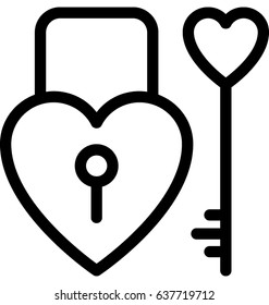 Heart Lock Vector Icon