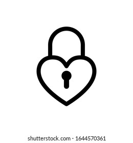 Heart lock vector icon on white background. filled flat sign for mobile concept and web design. Locked heart shaped padlock glyph icon. Symbol, logo illustration. Vector graphics. EPS 10