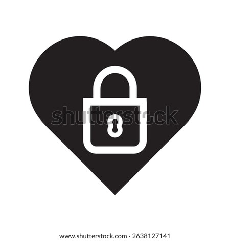 Heart lock vector icon on white background. filled flat sign for mobile concept and web design. Locked heart shaped padlock glyph icon. Symbol, logo illustration. Vector graphics. EPS 10
