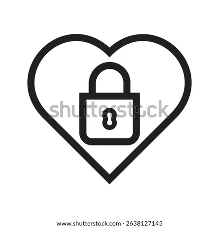 Heart lock vector icon on white background. filled flat sign for mobile concept and web design. Locked heart shaped padlock glyph icon. Symbol, logo illustration. Vector graphics. EPS 10