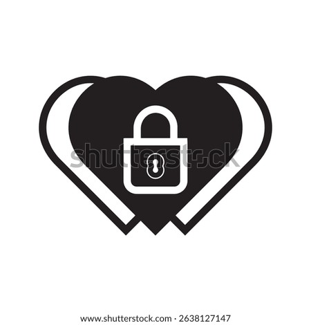 Heart lock vector icon on white background. filled flat sign for mobile concept and web design. Locked heart shaped padlock glyph icon. Symbol, logo illustration. Vector graphics. EPS 10