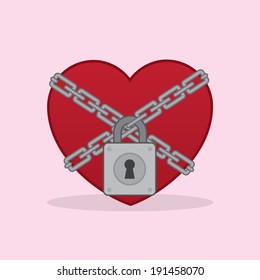 Heart locked up in chains 