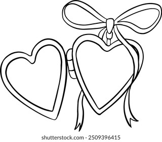 Heart locket doodle sketch icon. 