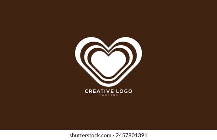 HEART LOGO Abstraktes anfängliches Monogramm-Buchstaben-Alphabet-Logo-Design