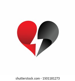 heart logo accompanied by the concept of lightning