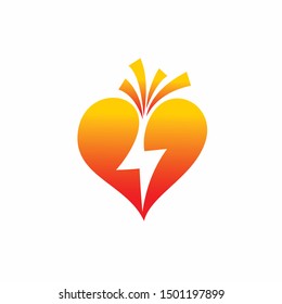 heart logo accompanied by the concept of lightning