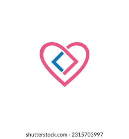 Heart logo. Beautiful heart shape outline