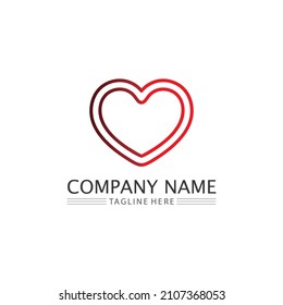 Heart logo and Beauty Love Vector icon illustration design Template symbol