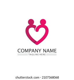 Heart logo and Beauty Love Vector icon illustration design Template symbol