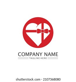 Heart logo and Beauty Love Vector icon illustration design Template symbol