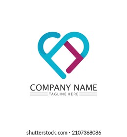 Heart logo and Beauty Love Vector icon illustration design Template symbol
