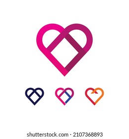 Heart logo and Beauty Love Vector icon illustration design Template symbol