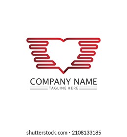 Heart logo and Beauty Love Vector icon valentine and romantic  illustration design Template symbol