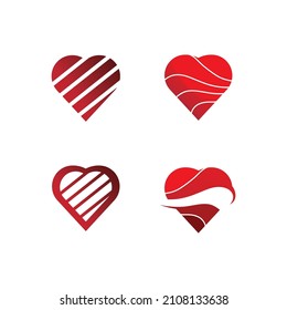 Heart logo and Beauty Love Vector icon valentine and romantic  illustration design Template symbol
