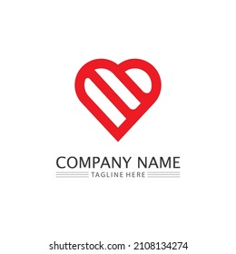 Heart logo and Beauty Love Vector icon valentine and romantic  illustration design Template symbol