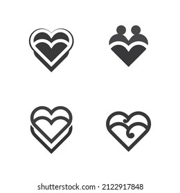 Heart logo and Beauty Love Vector icon valentine and romantic  illustration design Template symbol