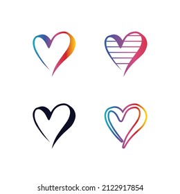 Heart logo and Beauty Love Vector icon valentine and romantic  illustration design Template symbol
